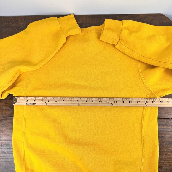 UCLA Bruins Mustard/Gold Crewneck – Russell Athletic 50/50 Cotton-Poly, Unisex S - Picture 7 of 9